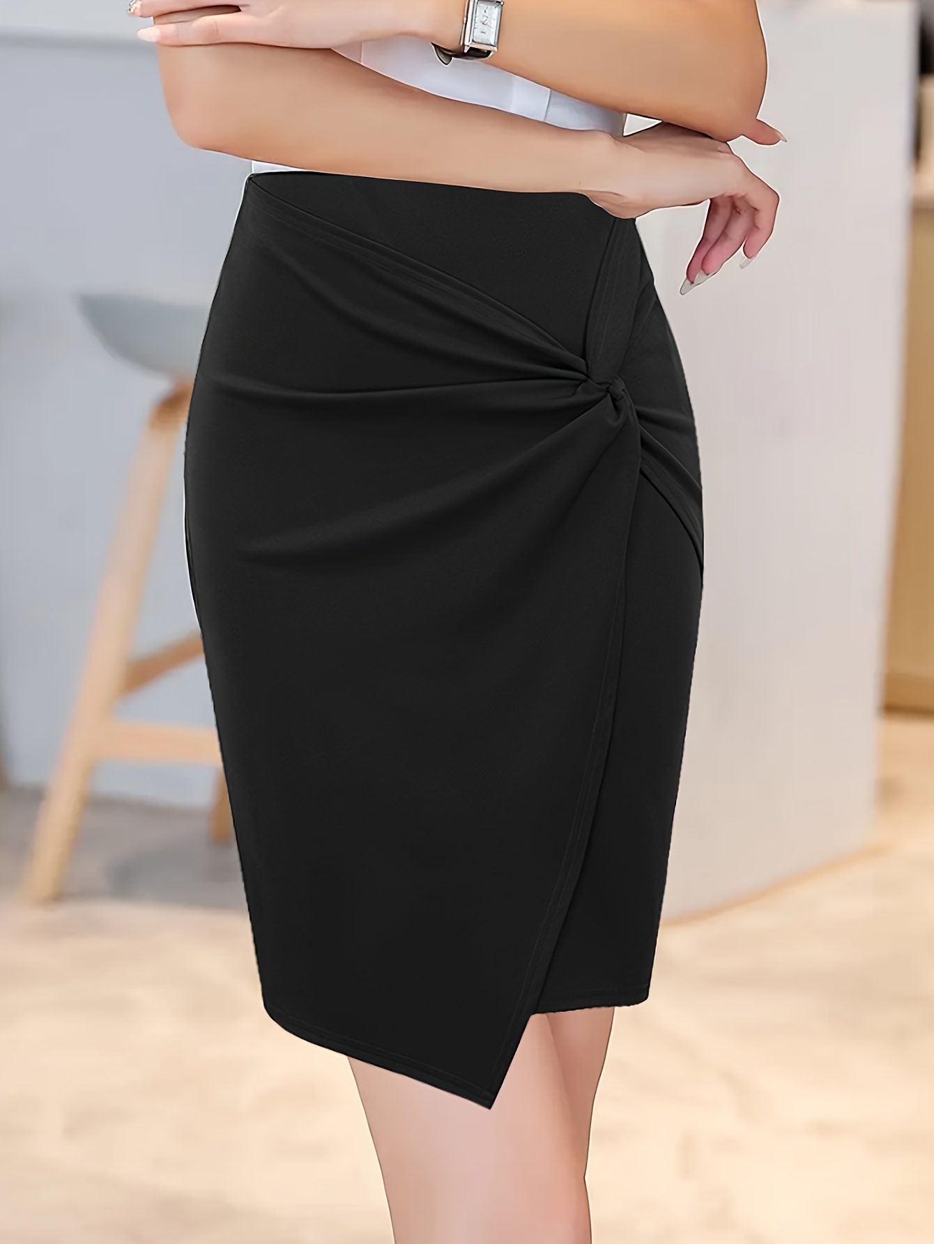 high waisted pencil skirt dress Leopard Print Silk Midi Skirt for Women High Waist Silk Pencil Skirt Brown / M