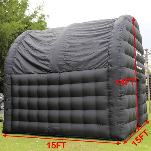 15ft large black inflatable night club disco cube gazebo with logo area portable inflatable party tent for birthday backyard business