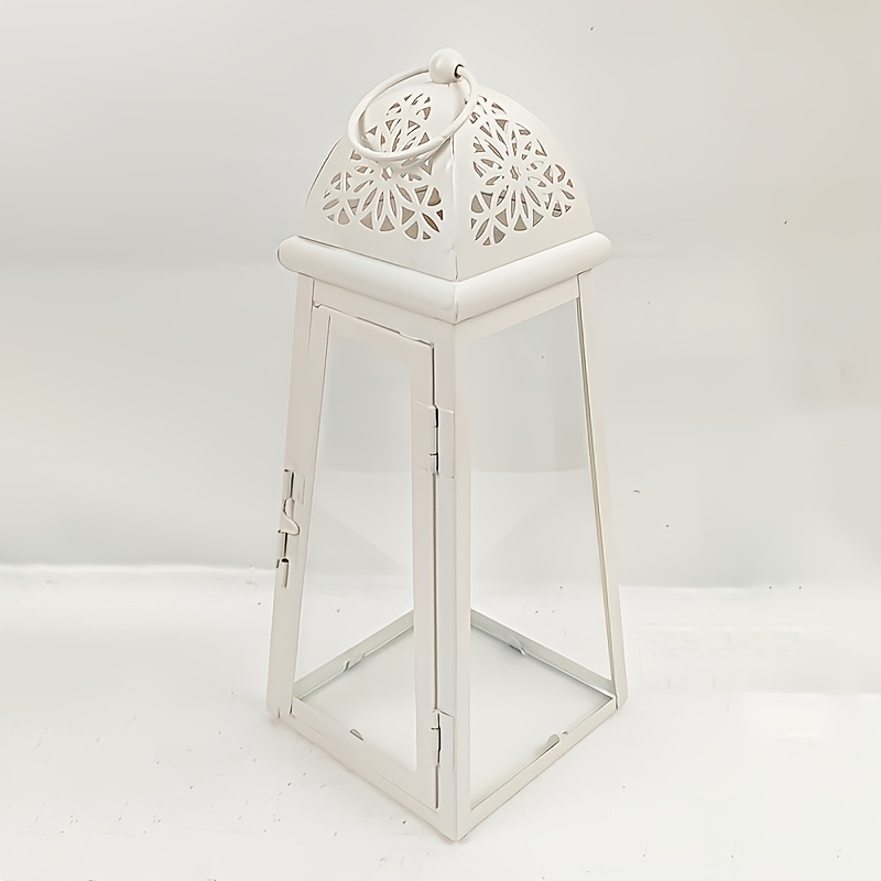 TEMU 1pc Trapezoidal Small Wind Lamp Lampshade Candlestick Cover Desktop Lighting Iron Crafts Retro Iron Atmosphere Desktop Decoration Suitable For