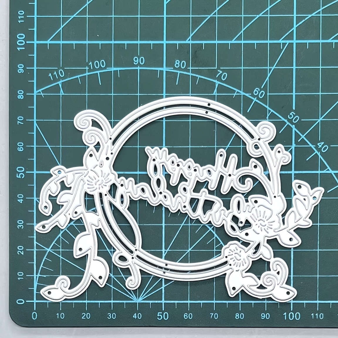 TEMU 1pc Lace Happy Birthday Round Cutting Die, Handcraft Paper Art Embossing Die, Compatible With Most Cutting Machines | Special For Birthday Card