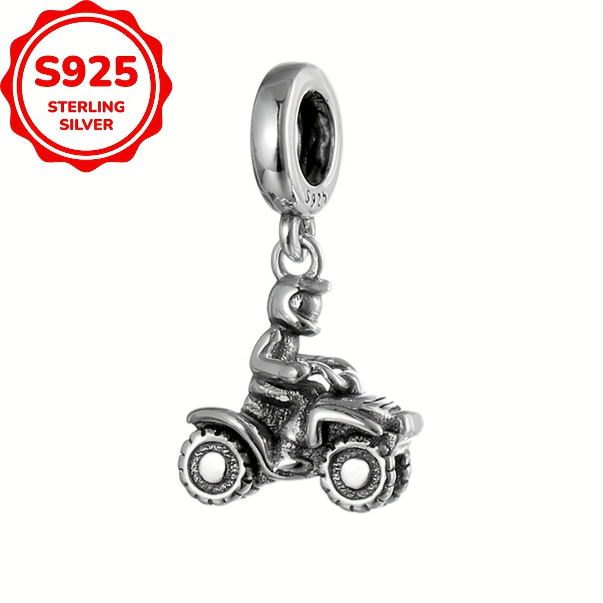925 Sterling Silver Motorcycle Pendant for Jewelry Making