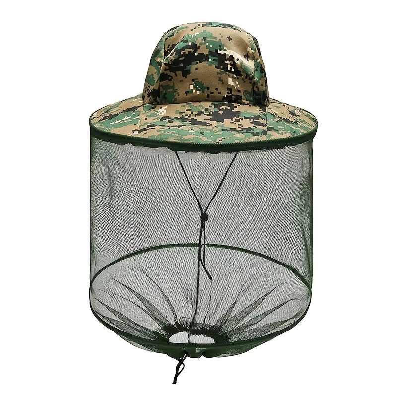 Outdoor Fishing Hat In Camouflage Green, Designed For Quick Drying And Casual Sun Protection, Without Battery