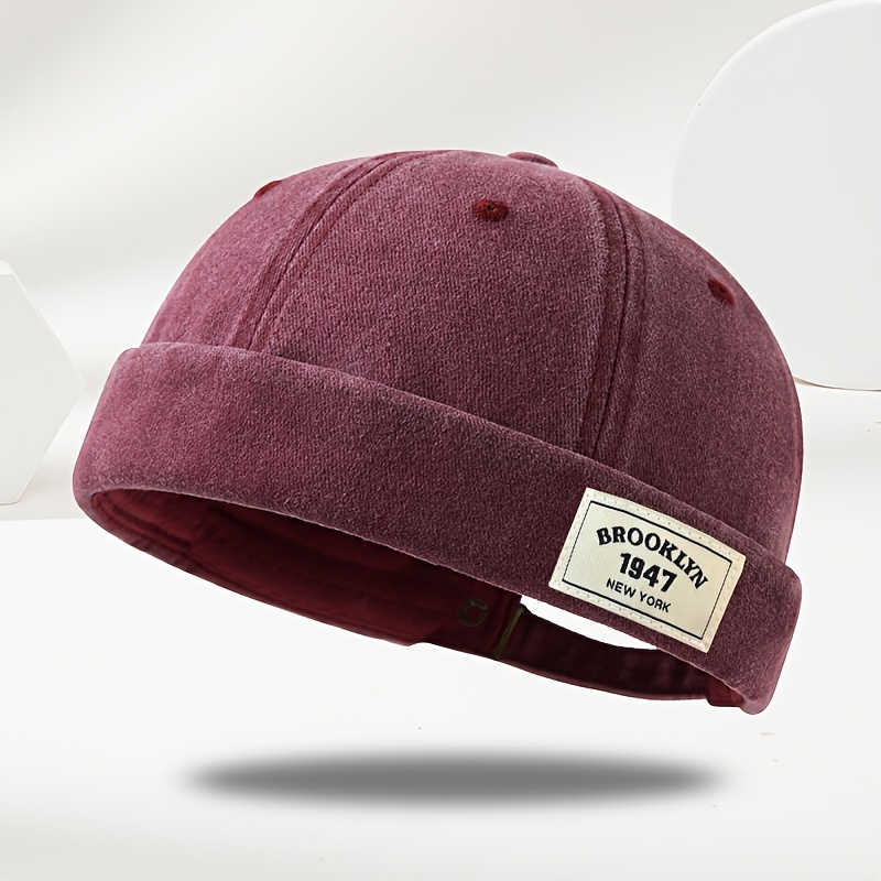 TEMU Cappello da esterno retr簷 senza tesa con in tessuto 1947, cappello da casual unisex per e , cappello hip-hop da tipo melone, e confortevole,