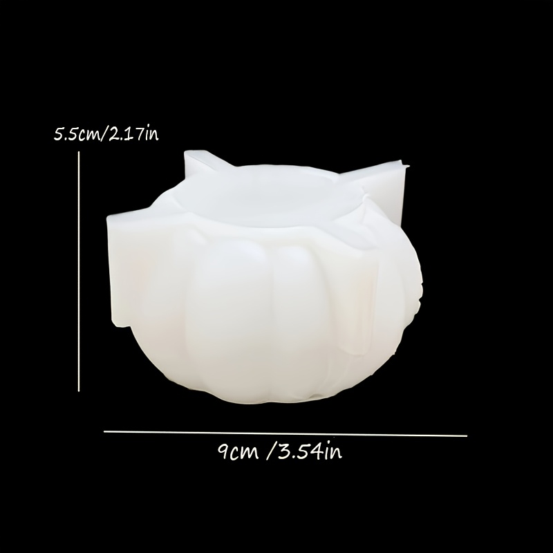TEMU Moule en silicone 3D extra-large de citrouille tridimensionnelle, moule en silicone pour fabrication de cadeaux, moule à bougie sculpture de
