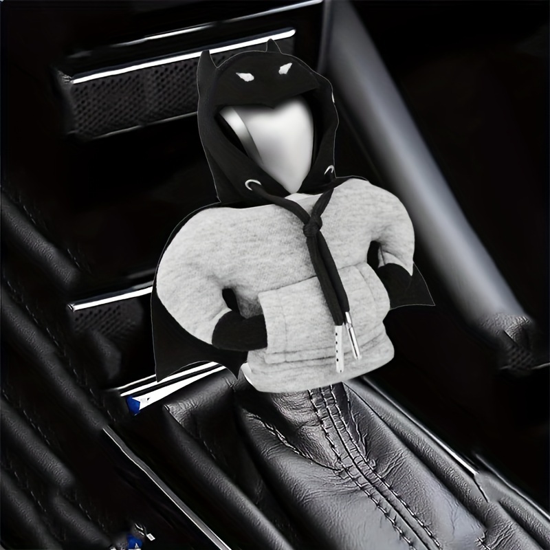 

1pc Creative Hooded Cape Sweatshirt Car Gear Shift Cover - Cotton, Dustproof, Perfect Small Gift For Friends