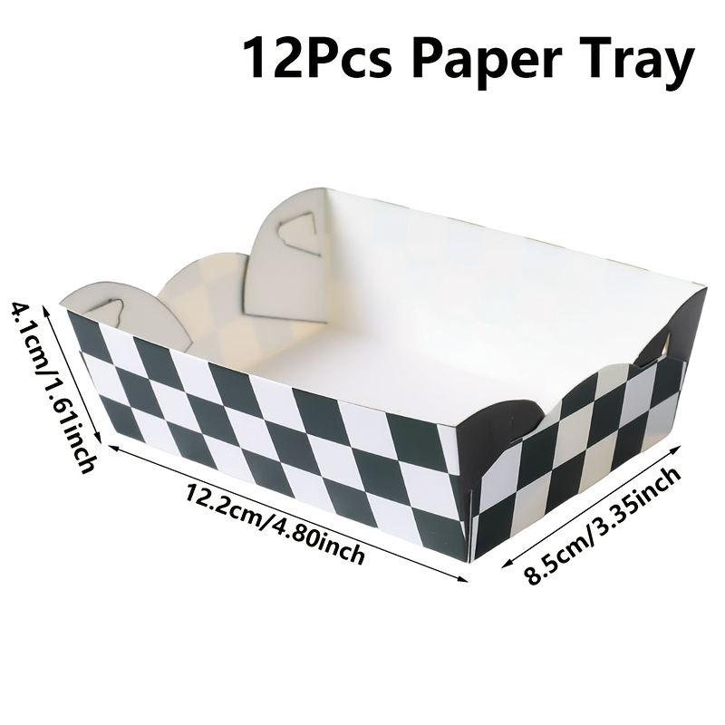 E-shop 12 Stück -Themen Popcorn-Boxen – Kariertes Partygeschirr für Hochzeiten, Geburtstage Sportveranstaltungen, für Snacks & Dekoration zu Halloween,