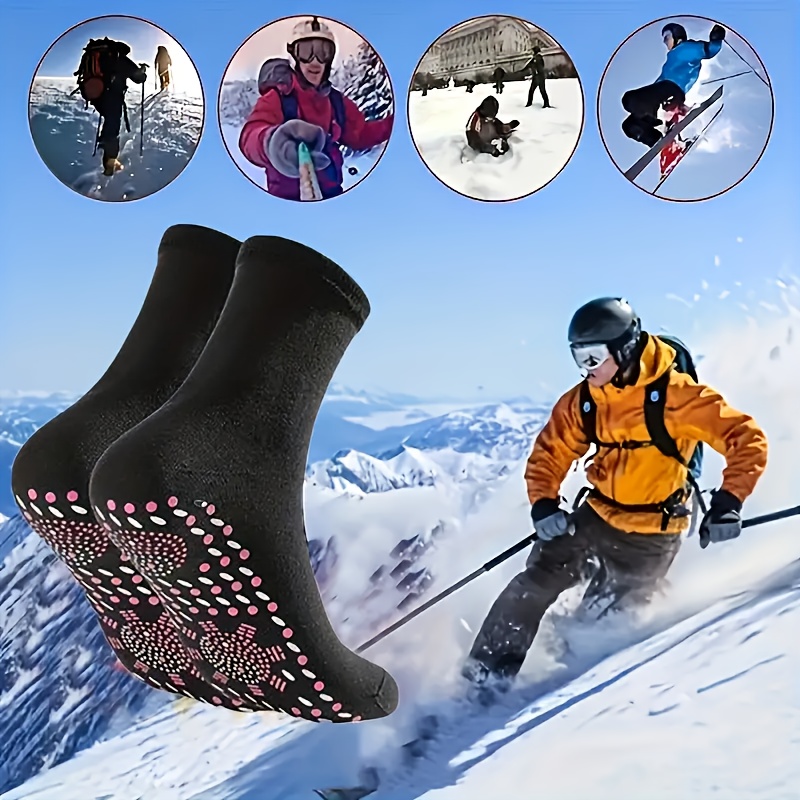 

2pairs Winter Warm Socks Comfortable Breathable Thermal Cycling Socks Christmas Thanksgiving Gift (black)