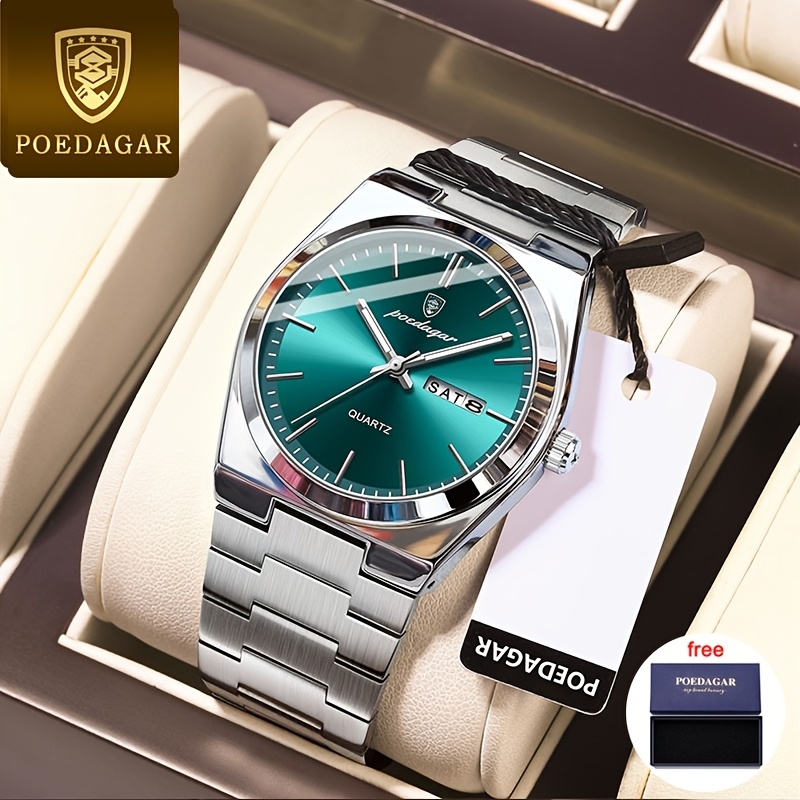 item picture   ultra thin stainless steel waterproof luminous calendar stainless steel mens wristwatch fashion trend korean youth business luxury quartz watch