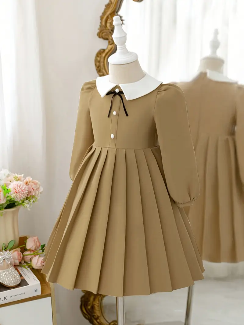 cute autumn dresses A Line Long Sleeve Dress Spring And 5% Spandex Cute A Line Long Sleeve