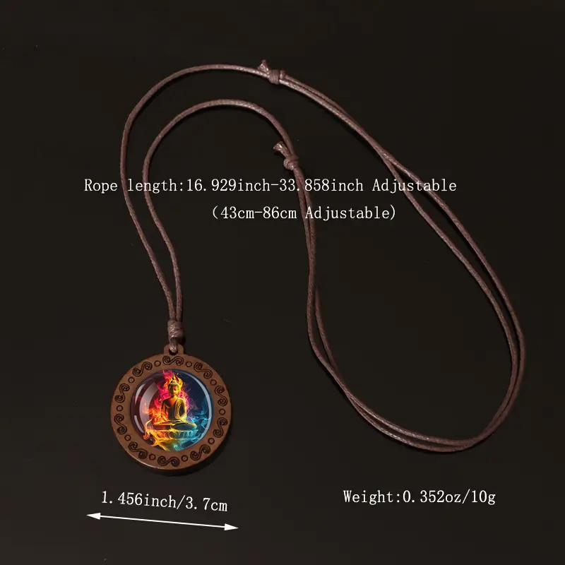 Twin Flame Shadow Wooden Pendant Necklace, Unisex