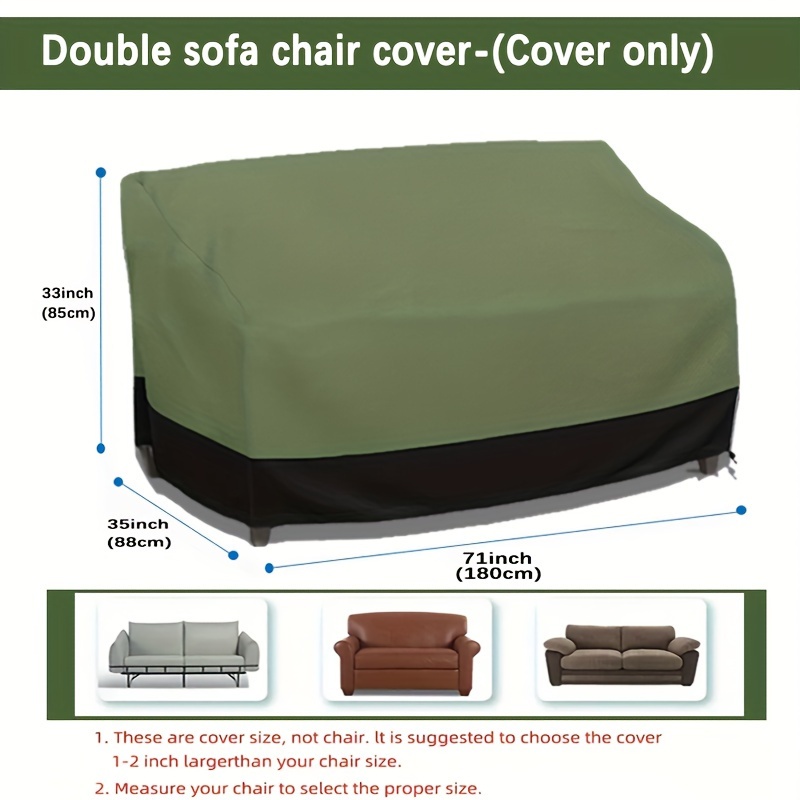 TEMU 1pc Heavy-duty All- Outdoor Sofa Cover With Full Coverage & Double-sided,heavy-duty Fabric, Patio Furniture Protector For L-shaped,loveseat,sofa