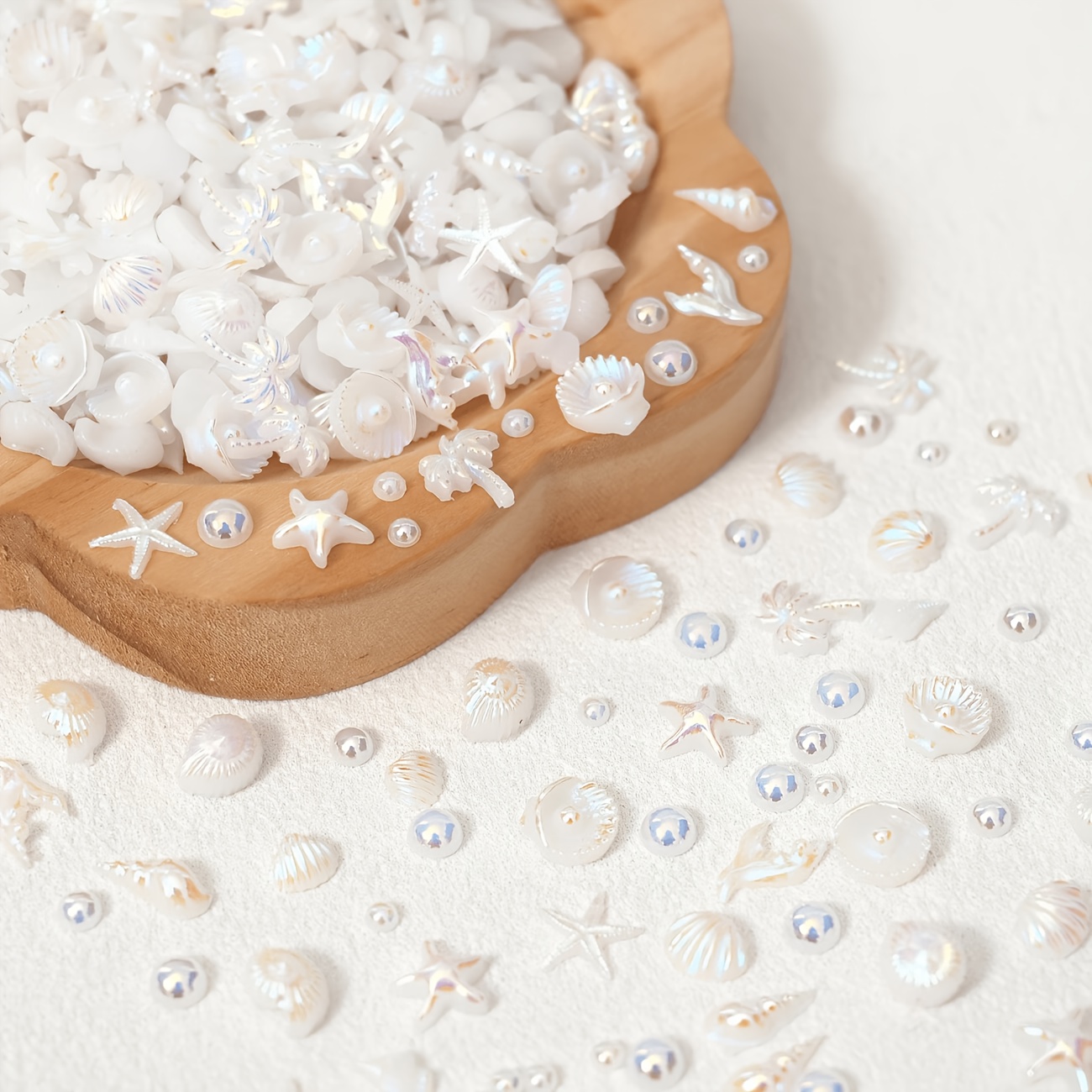 TEMU Aproximadamente 200pcs Mini Conchas de Estrella de Resina por Bolsa, Adecuadas para Joyería de Uñas, de Color Ab-Colored, Joyería a , Nail Art,