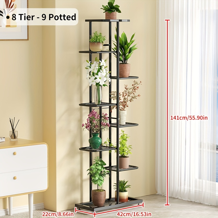 1pc plant shelves iron potted flower plant stand rack multiple flower pot holder shelf indoor outdoor planter display organizer bedroom decor stand for flowers iron5 7 8layers plant holder storage shelf pot rack organizer christmas halloween gift