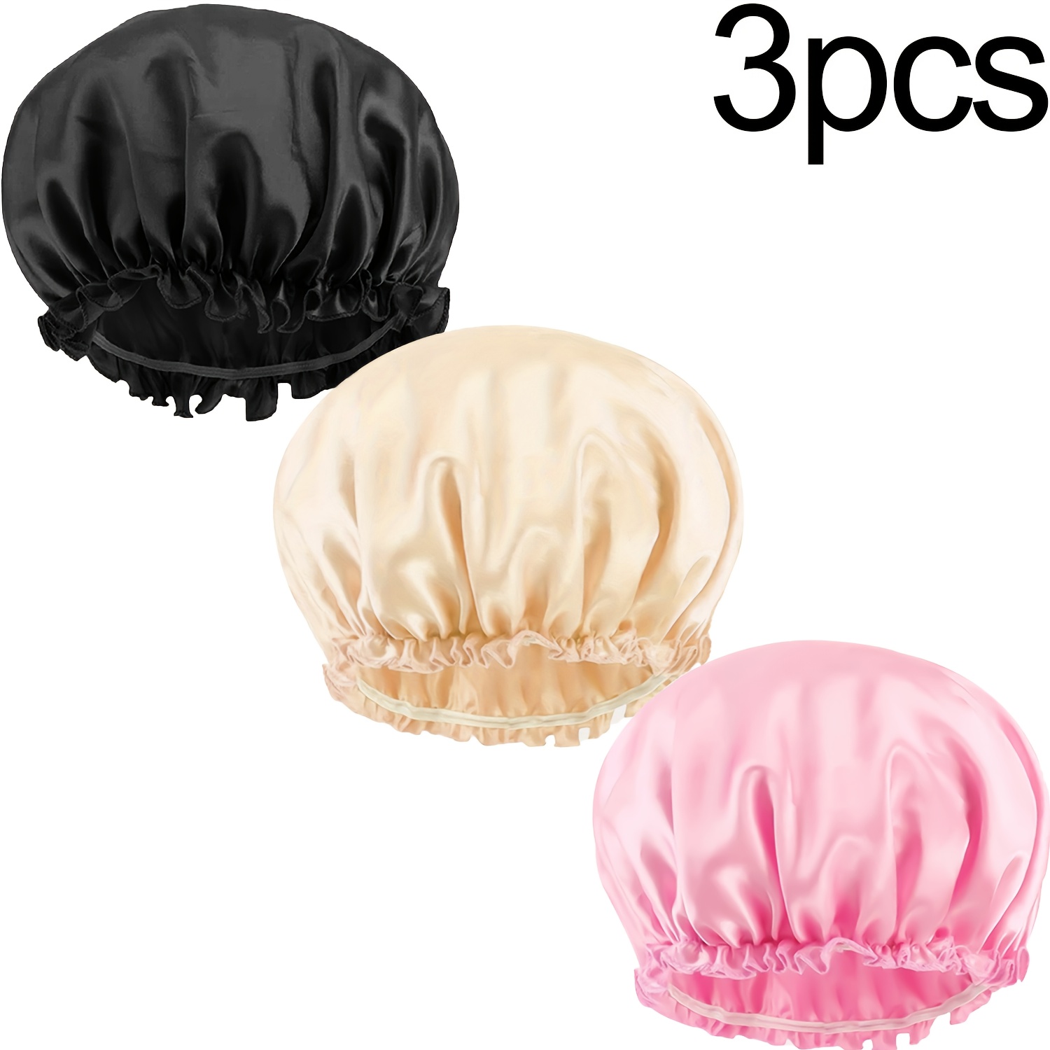 TEMU 3-delige modieuze elastische dames slaapmutsen. Lichtgewicht en comfortabele pasvorm, ideaal voor slaapkamers, herfst nieuw binnen.