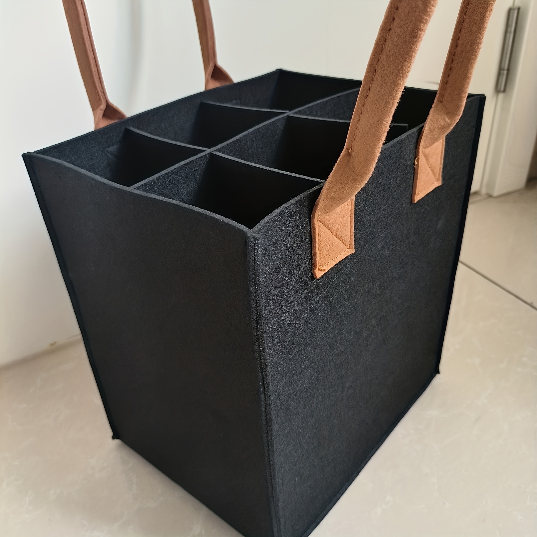 E-shop Geschenk für Sie/Ihn Luxus Wein Geschenkset, Isolierte Tragetasche mit Ledergurt und Leere Geschenkbox - Tragbarer Träger für Weinflaschen,