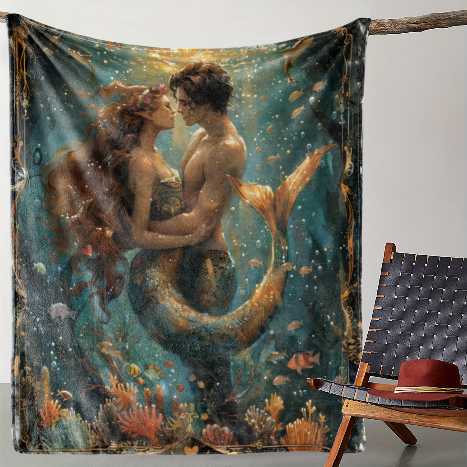 

Embrace Underwater Life Coral Print Throw Blanket - Soft, Warm, And Comfortable For All Seasons