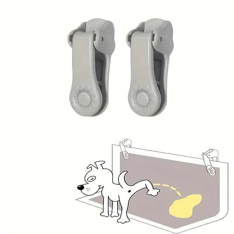 TEMU 2pcs Transparent Adhesive-free Clips For Pet Potty Pad Holders, Secured To The Wall, Suitable For Dog Training And Potty Mat Hanging, Made Of Woven Material, Suitable For Dog Toilet And Other Use
