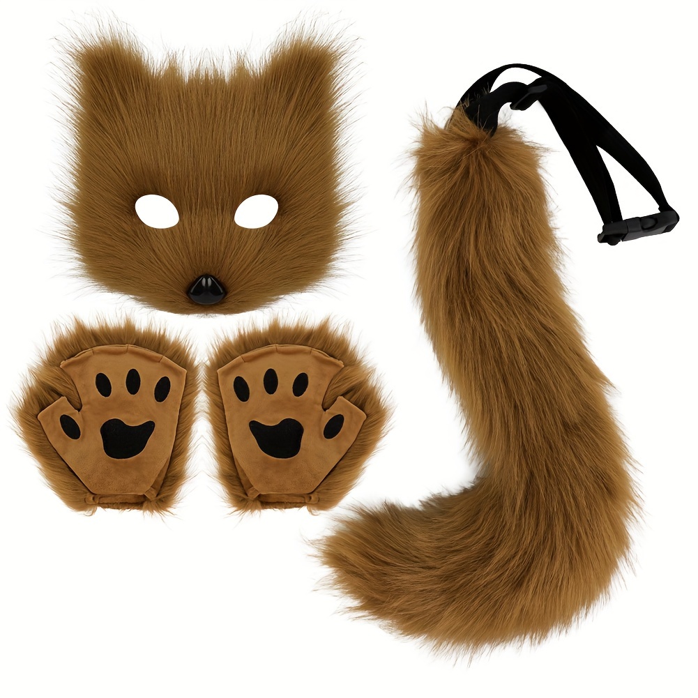Masque de Chat Renard Demi-Visage Peint à * - Matériau Premium avec * Complex pour Cosplay d'Halloween * Masquées & Événements Thématiques - Accessoire de Costume * Masque d'Halloween, Équipement pour