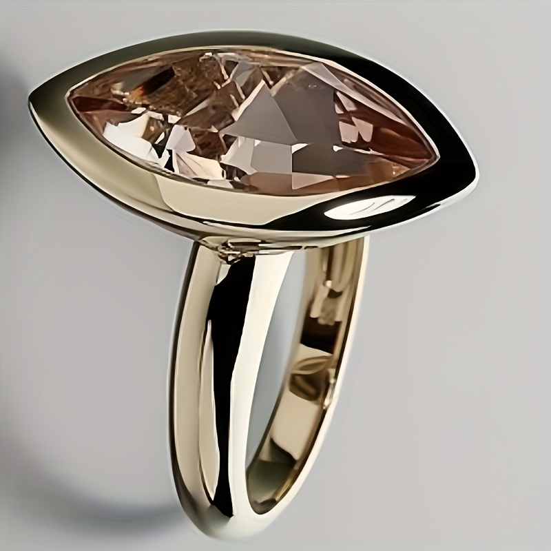 Golden Plated Copper Ring Faceted Retro Minimalist Style
