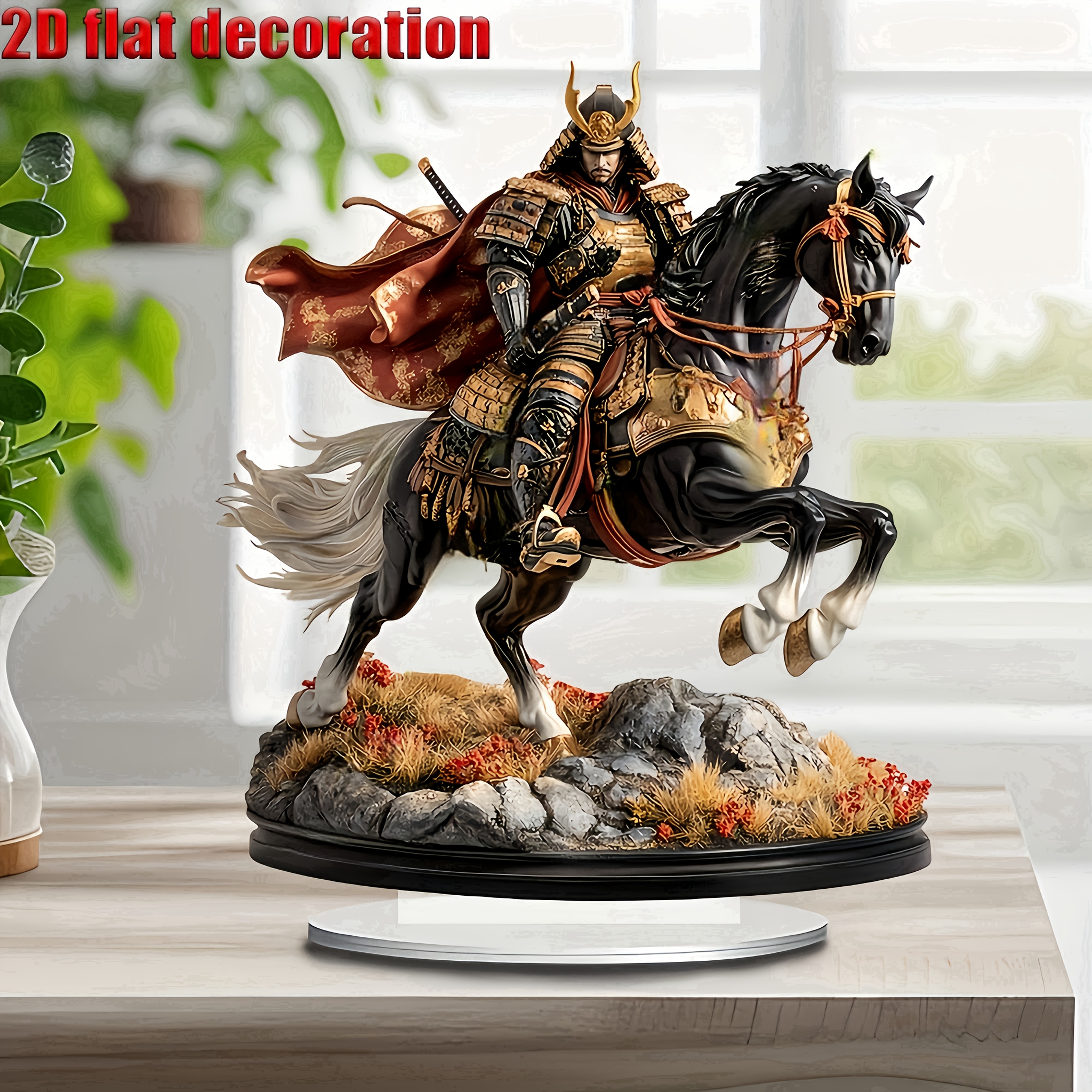 

1pc Vintage Acrylic Knight On Decor - Animal Theme Tabletop Statue For Home, Office, - Multipurpose Desk Ornament For Living Room, Coffee Table, Bedroom - Ideal Gift For