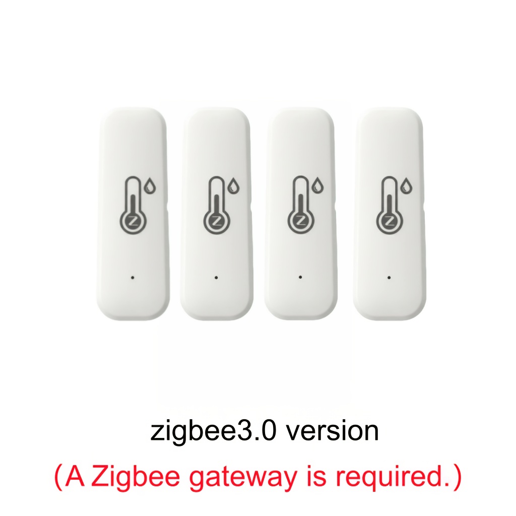 Zigbee 3.0 Temperature & Humidity Sensor 4pcs , Thermometer, Hygrometer, Alarm, Compatible With Zigbee2mqtt, Alexa, , Alice (zigbee Required)