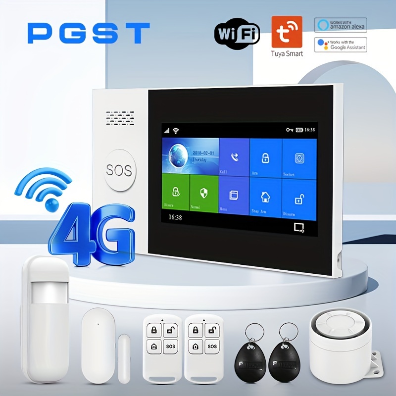 

Wifi 4g Home Burglar Security Alarm System Kit Smart Life 433mhz Wireless Home Smart App Control With Motion Sensor Door Sensor Work With Alexa