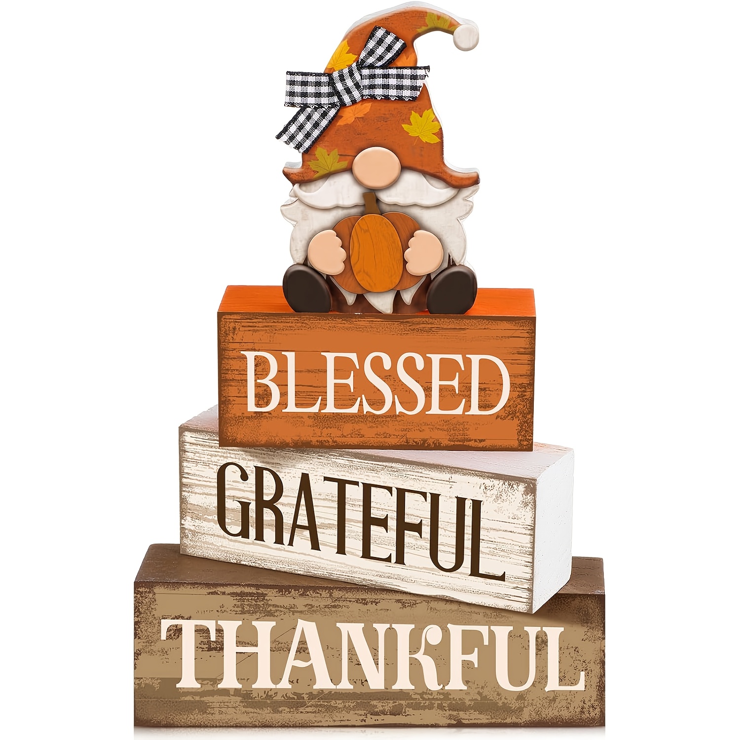 Country Style Wooden Autumn Tray Decoration - Gnome Pumpkin Tabletop Ornament - Home Decor, Suitable For Dining Table, Coffee Bar, Entrance, Living Room, Kitchen, Tray