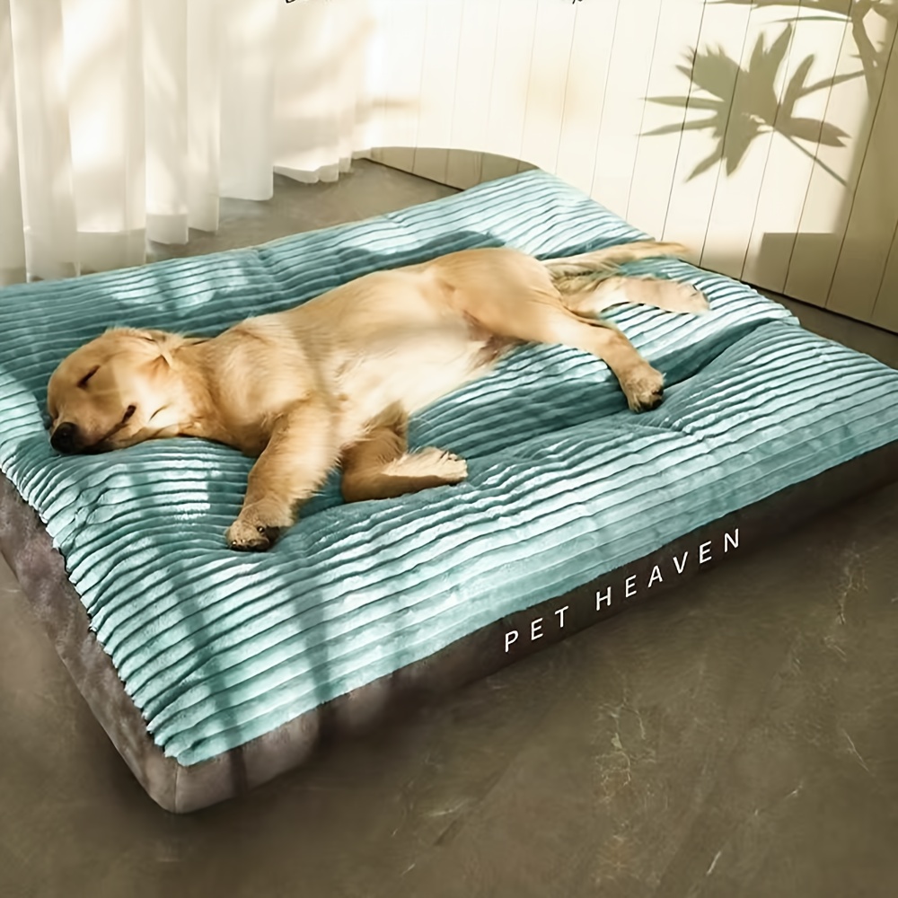 

1pc Pet Dog Sleeping Mat - , Detachable & Washable, Light Blue With Gray , Ribbed Texture For Use - Ideal For Medium Breeds, Sleeping Pad