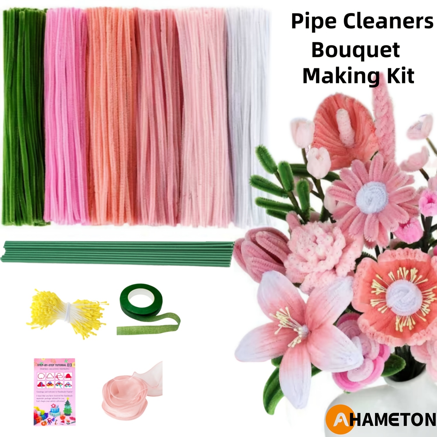 pipe cleaner flowers sold on Temu Australia