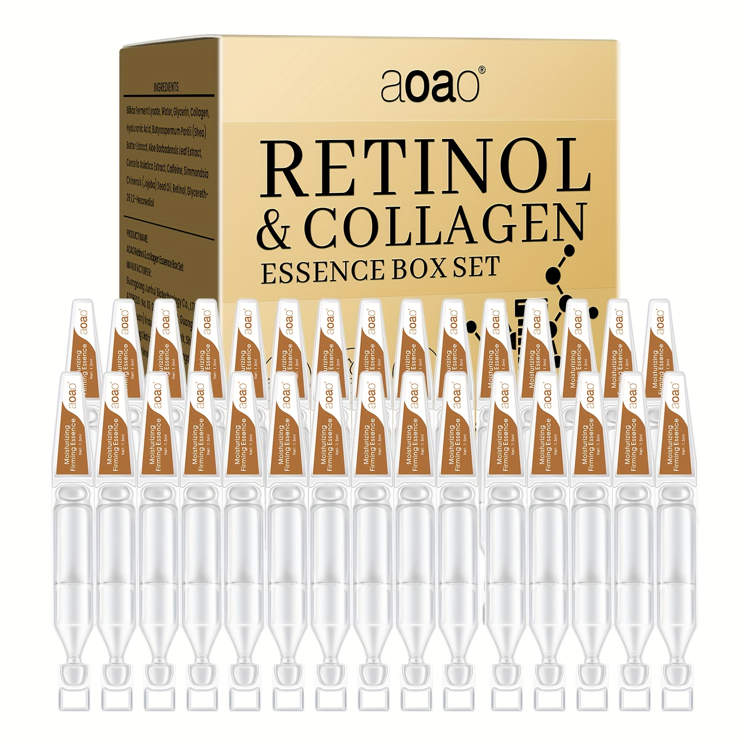 Image of 30pcs Retinol Serum Contains Collagen And Hyaluronic Acid Moisturizing & Face And Eye Skin Care Portable Small Bottle Travel Essential Skincare Make Skin Looking