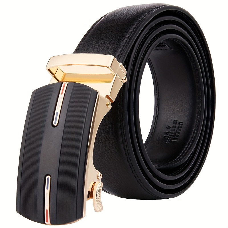 ceinture pour hommes en similicuir avec boucle automatique a glissement facile pour tenue de soiree et decontractee golf et jeans design ajustable cadeau de noel ideal Temu France