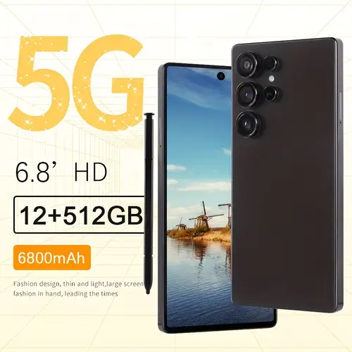 5g 12gb 512gb unlock 6 8 inch display super hd camera dual standby gps built with earphones case screen protector type c data cable suitable for gifts