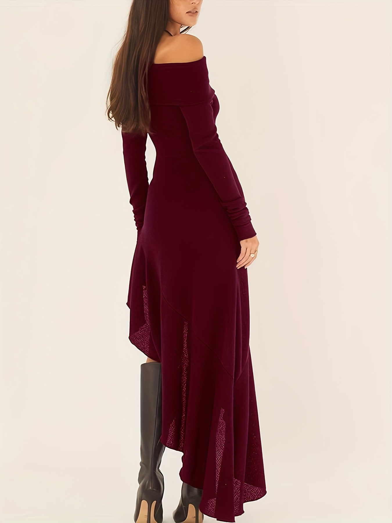 burgundy long tight dress Ruched Bust Satin Slip Dress - Mulberry