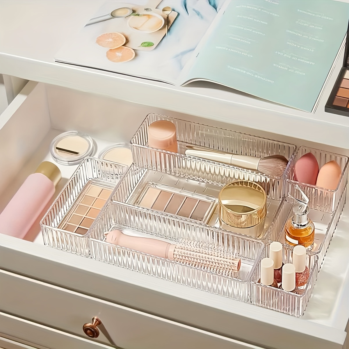 

5pcs Cosmetic Organizer Trays, - Dividers, Top Organizer For Brushes, Eyeliner, , , , , & Decor, Bathroom Accessories, Storage , Plastic, -mounted, Unfinished, , No ,