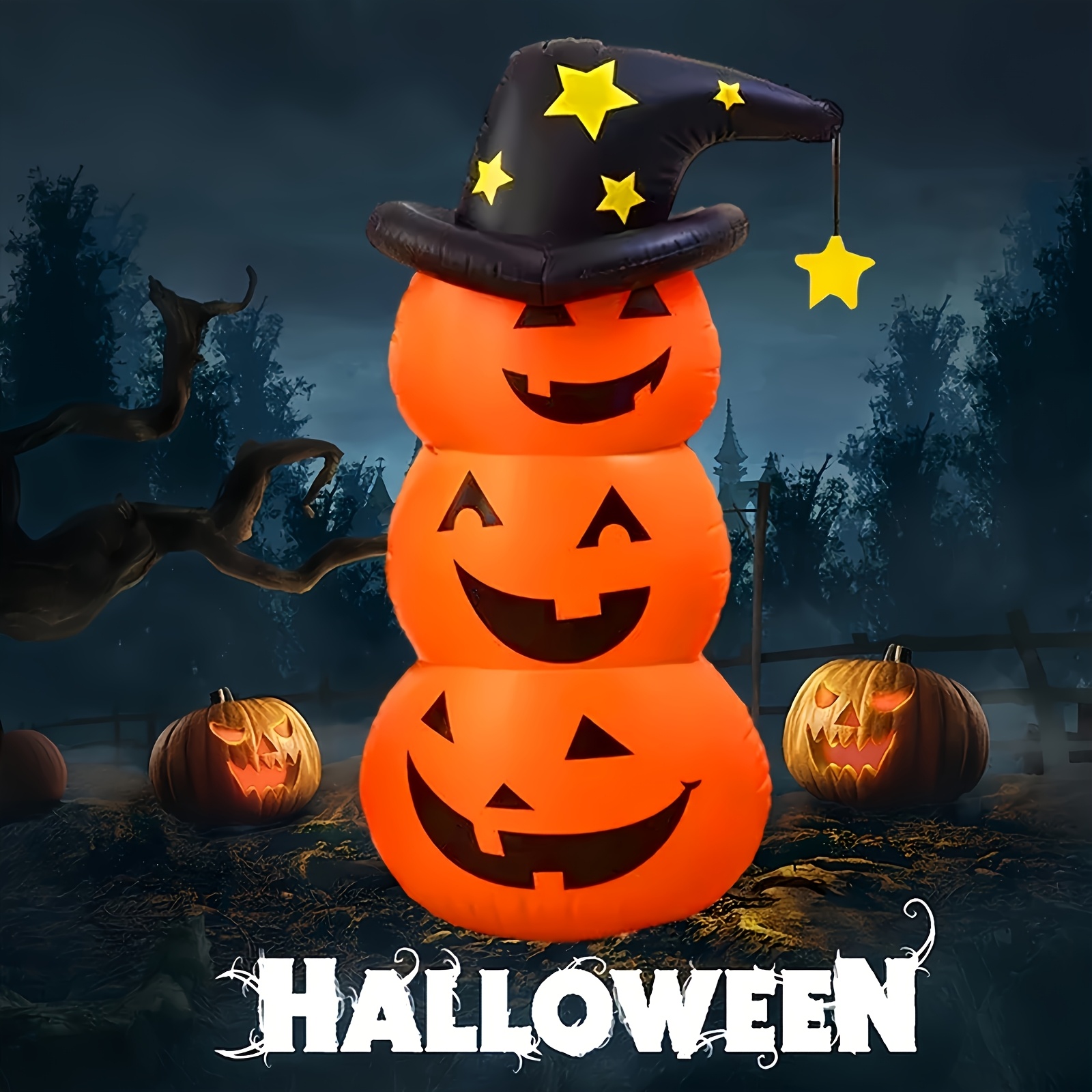 1 Set Pvc Halloween Enormous Standing Orange Pumpkin, Halloween Inflatable Water-filled Welcome Decor, Outdoor Halloween Festival Inflatable Pumpkin Decoration