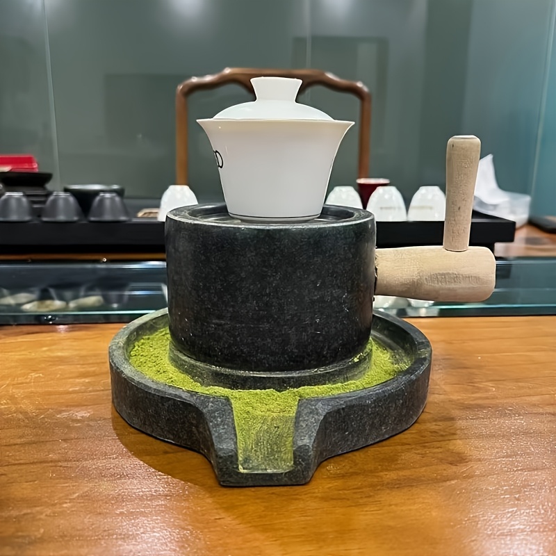 

1pc à thé en naturelle fait à , à café et à poivre, en pierre de matcha, à thé pour cérémonie du thé à domicile, artisanat ornemental en graphite, fonctionnement manuel