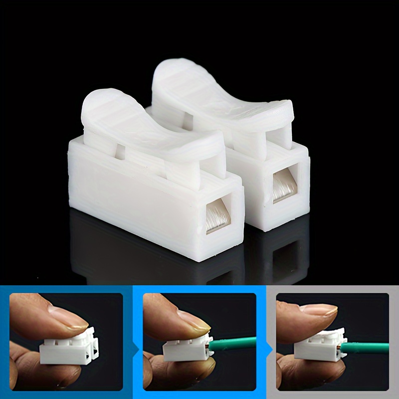 30pcs quick terminal connector push type connectors 2 pin flame retardant led lamp connectors