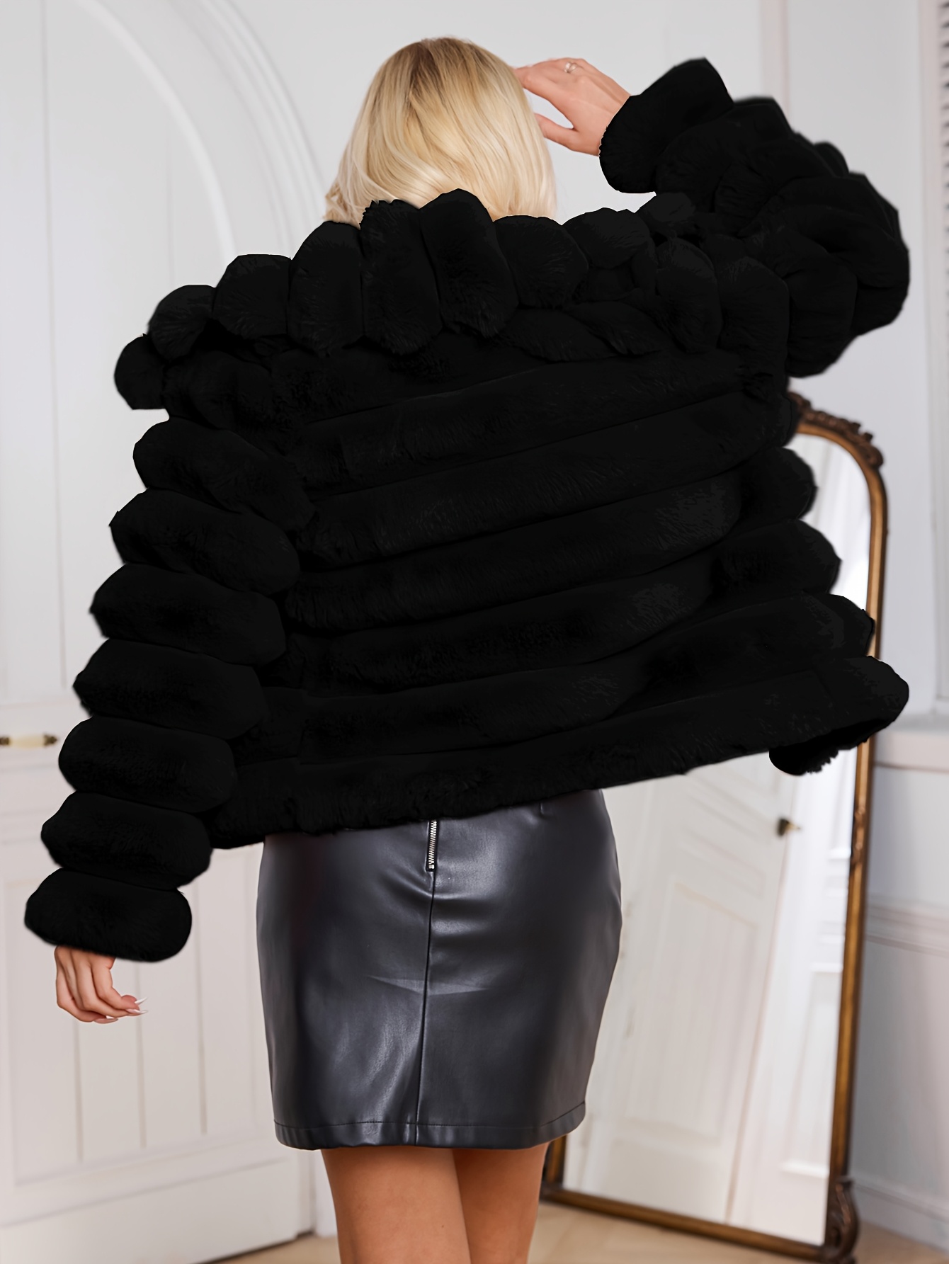 casaco elegante feminino de inverno com forro de pele Temu Portugal