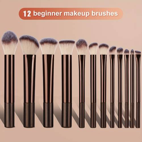 12pcs makeup brush set beginner makeup tools beauty tools blush brush foundation brush eyeshadow brush full set travel beauty tools makeup brushes facial makeup brushes