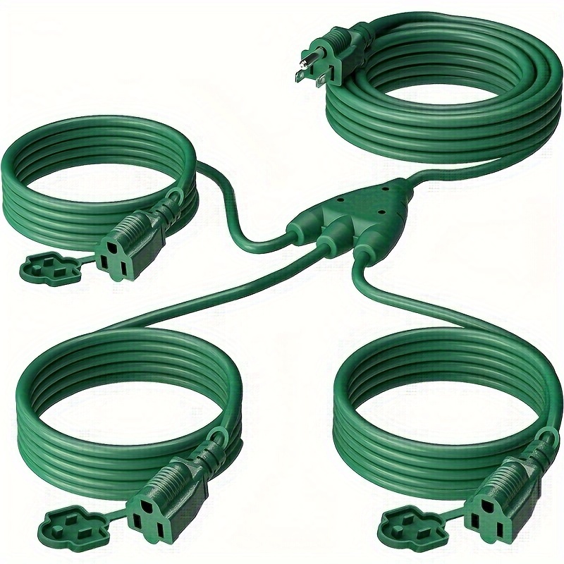 

13ft ( 25ft) And 28ft ( ) Splitter Extension Cord 3 Plug With 3 Extended Outlets For Indoor And Outdoor, 16awg/3c Sjtw, Etl