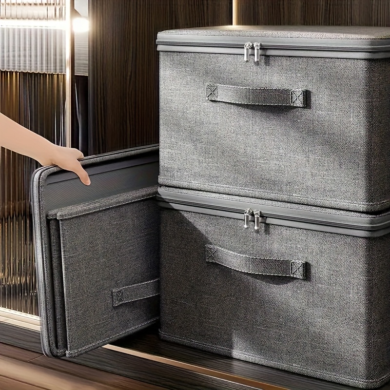 large capacity folding storage box with lid foldable closet organizer box for home clothes and bedding storage organizer under bed storage
