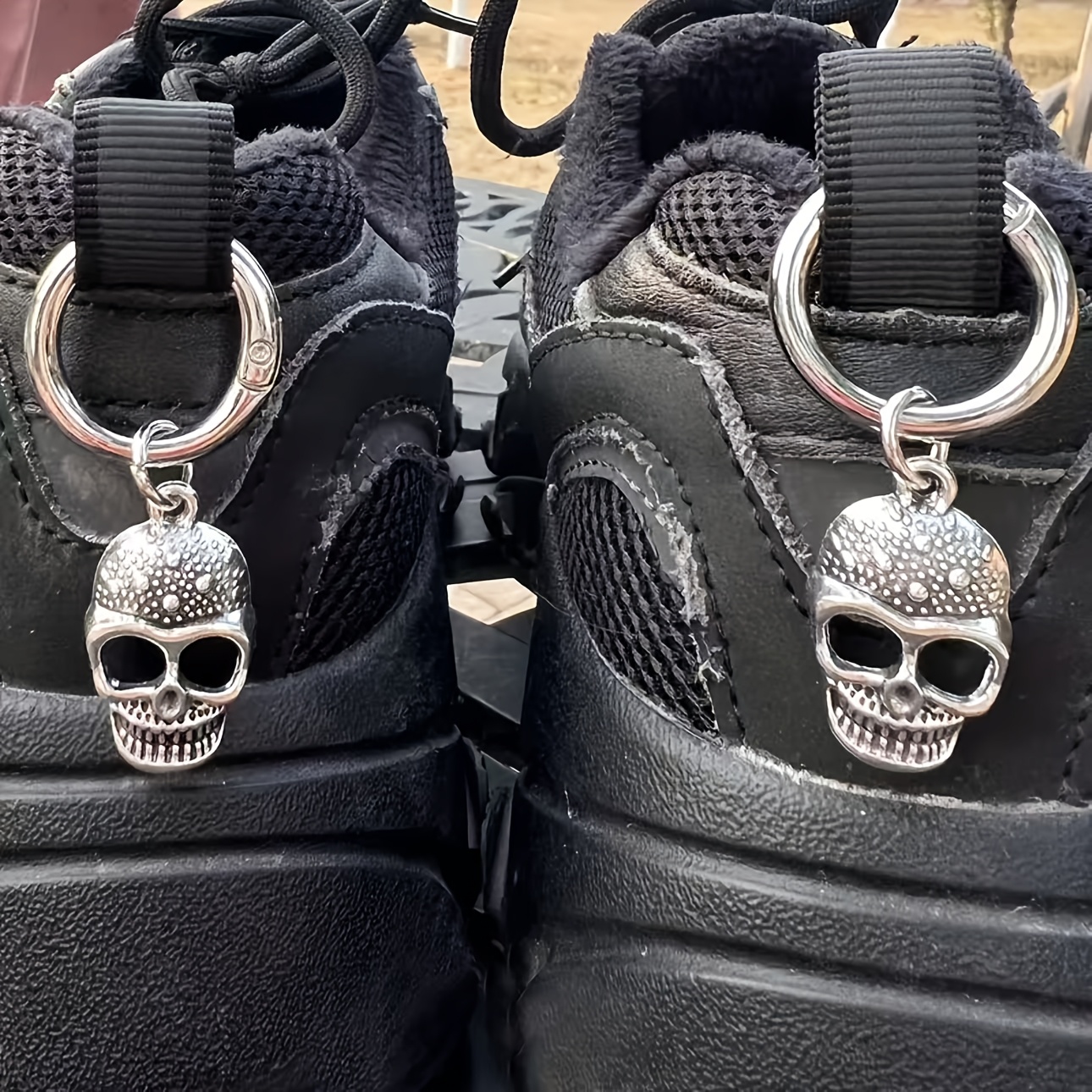 Image of 2pcs Halloween Skull Shoe Charms - Alloy, Boots And Shoe Additions, Halloween Decorations