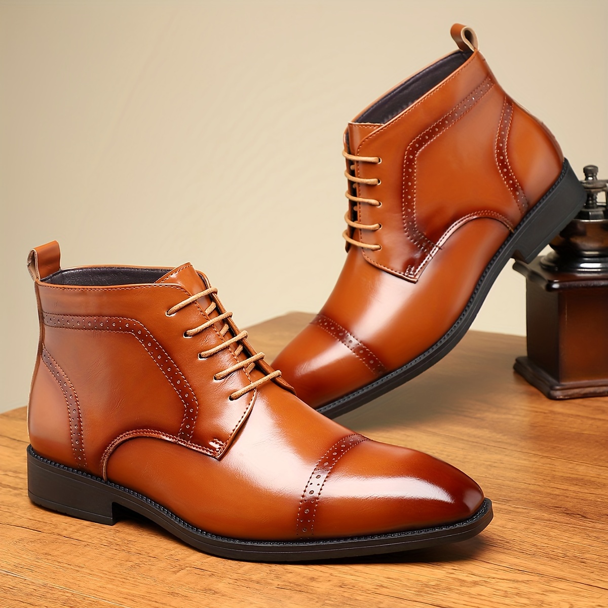 Men's Casual Fashion Ankle Boots - Slip-On, Durable Rubber Sole, Versatile for All Seasons, Leisure Style, Street Style, Fashion Style, Four Seasons