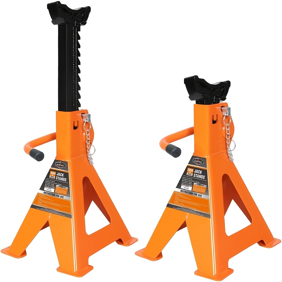 TEMU 2pcs 3 Ton 6000lb Jack Stands Set, Heavy Duty Adjustable Ratchet Axle Stands 285-425mm, Car Jack Stand For Suv Ute 4wd Atv With Safety Pin &