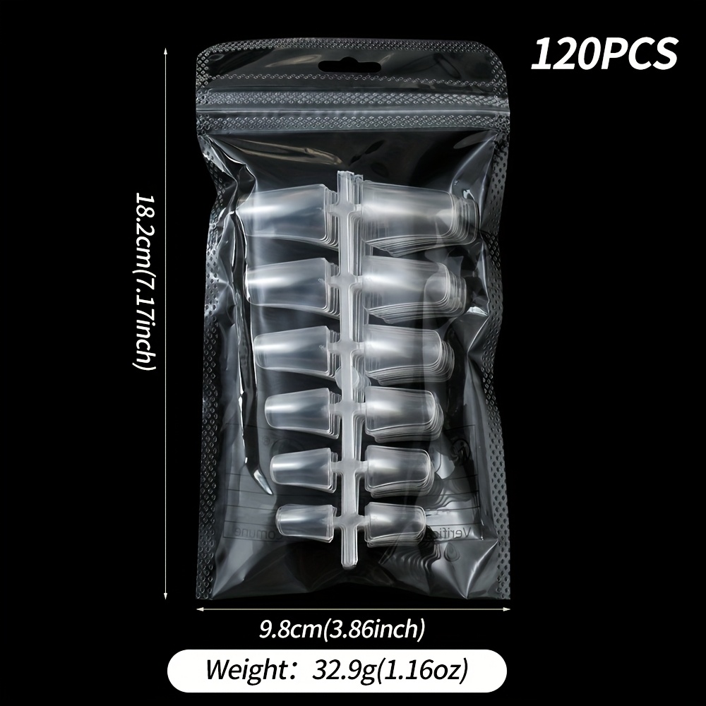 TEMU 120pcs Duck Nail Tips, Gel Curved Nail Tips, 12 Sizes Duck Feet Style Half Cover False Nails For Diy Manicure & Salon