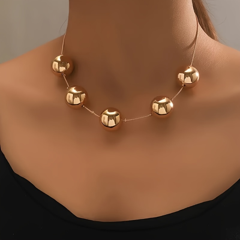 1pc Individual Exaggerated Ccb Bead Minimalist Necklace
