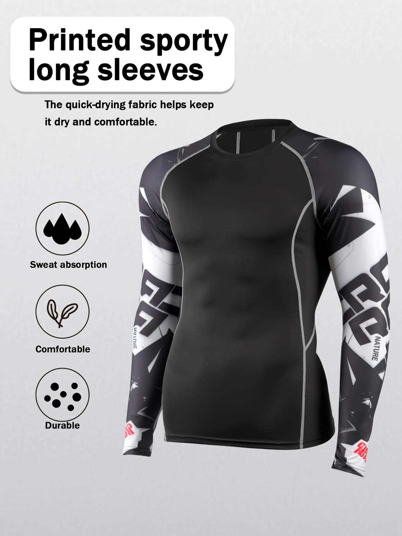 2pcs mens fitness compression suit quick drying long sleeved Temu