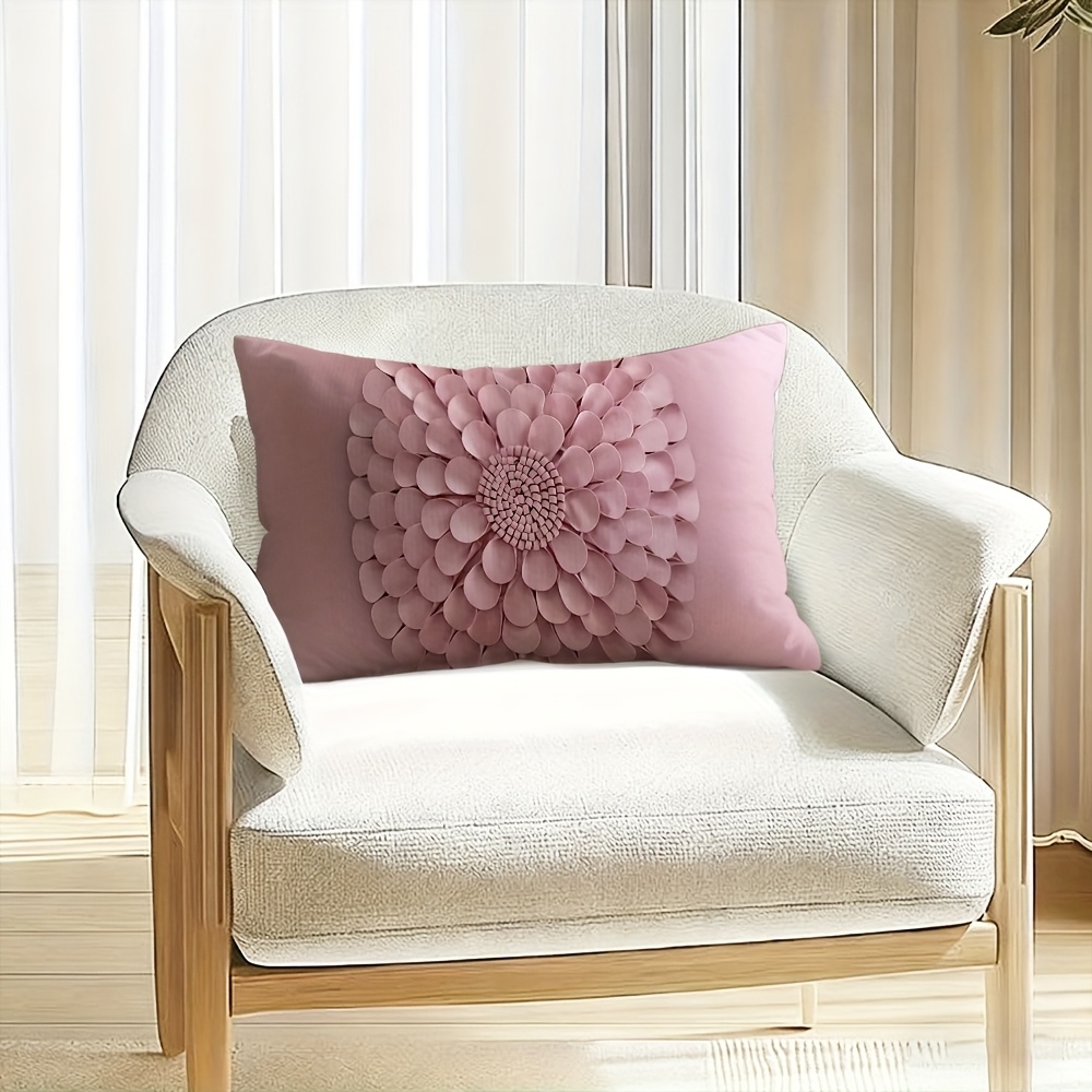 TEMU 1 pieza, de Almohada Pequeña, de Cojín de Felpa Corta con Diseño de Corona de Rosados, Cubierta de Cojín (Inserción de Almohada No Incluida),