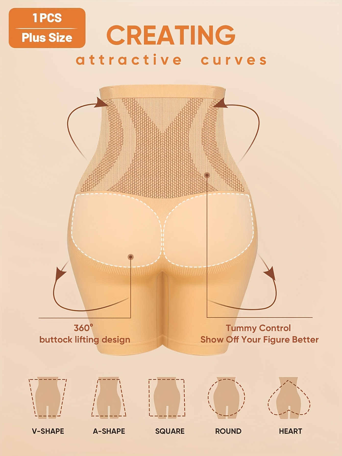 1pc Large Size Panties, Oversized And Thickened, High Waist Tummy Control, Shaping And Butt Lifting, Seamless Underwear, Women'S Panties, Square Shorts.