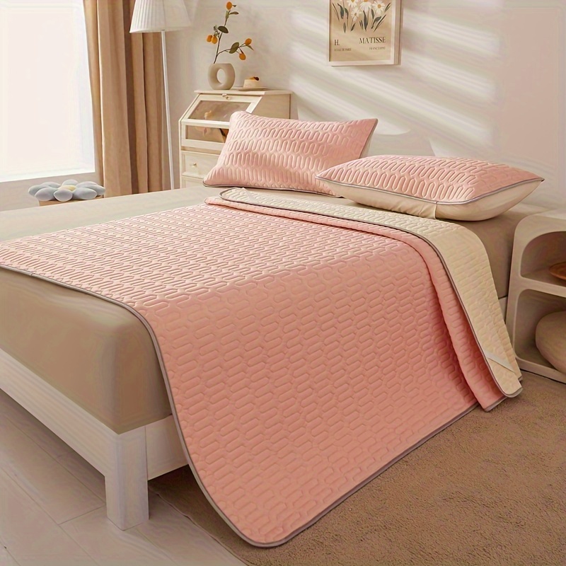 3pcs   cool latex mat latex mat 1 pillowcase 2 no core breathable soft solid color mattress set bedroom dormitory hotel bedding set details 11